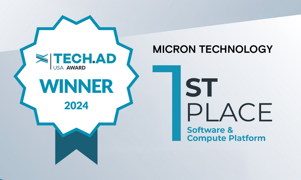 a badge showing micron technology first place award 
